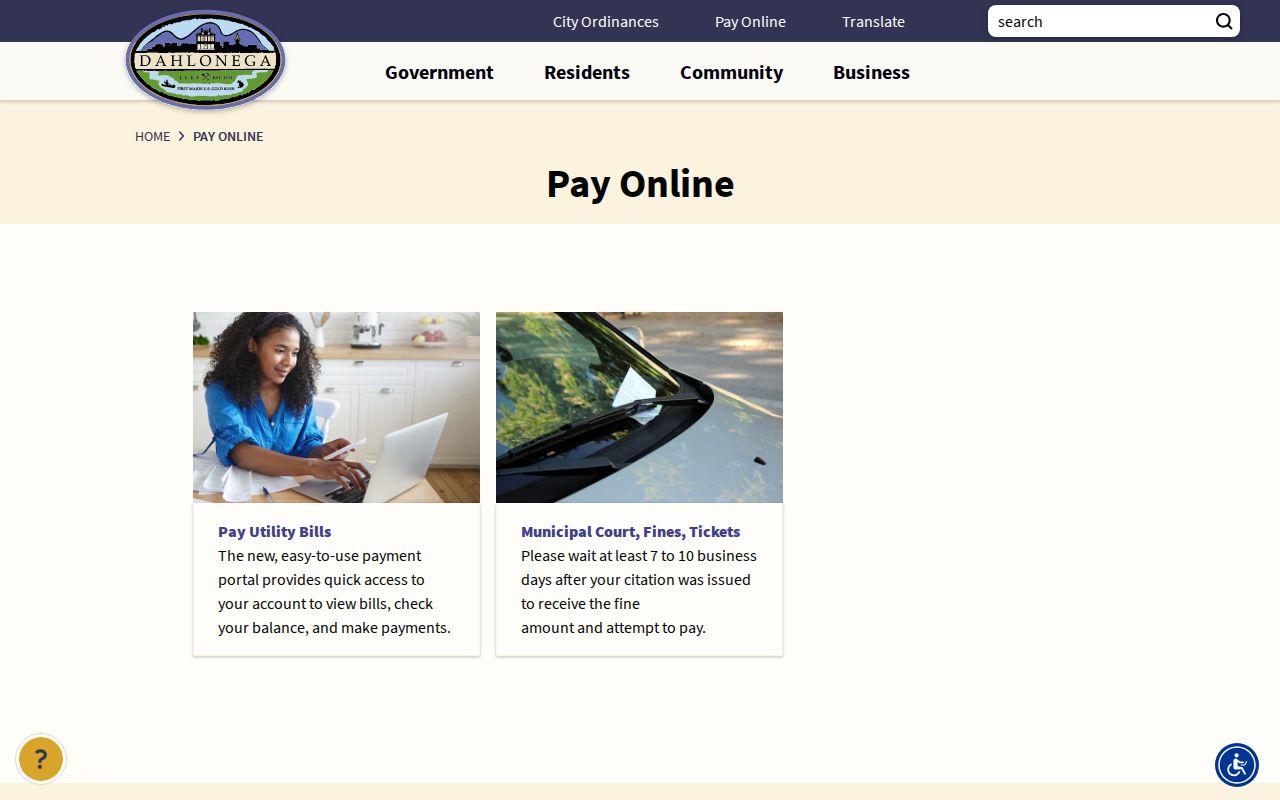 Dahlonega warrant search citation payment route
